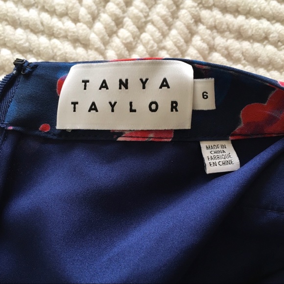 Tanya Taylor Wixson Floral Silk Midi Skirt, Navy - Picture 7 of 8
